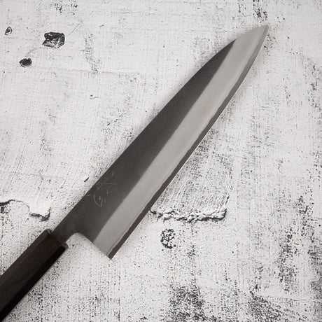 Yoshikane White 2 KU Nashiji Gyuto 210mm Stainless Clad Ebony by Hatsukokoro