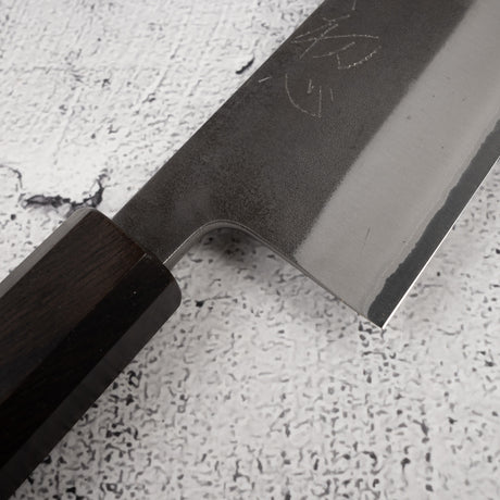 Yoshikane White 2 KU Nashiji Gyuto 210mm Stainless Clad Ebony by Hatsukokoro