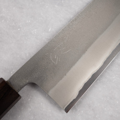 Yoshikane White 2 Nashiji Stainless Clad Nakiri 165mm Ebony Handle