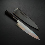 Exotic: Yoshikazu Ikeda White 1 Mizu-Honyaki Kachikaeshi Gyuto 240mm Ebony Set