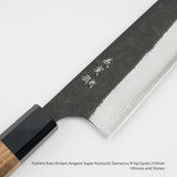 Yoshimi Kato Aogami Super Kurouchi Damascus K-tip Gyuto 210mm