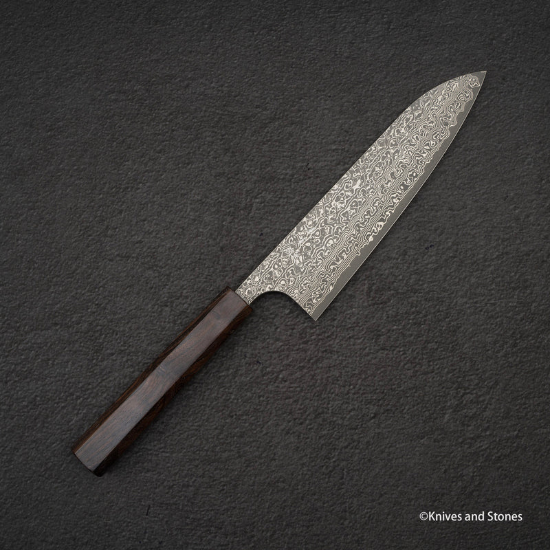 Yoshimi Kato VG10 Etched Damascus Gyuto 180mm Ebony Handle