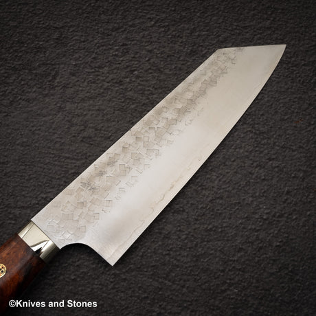 Yoshimi Kato SG2 Minamo Bunka 180mm Amboyna Burl Western, Shikakkei Tsuchime