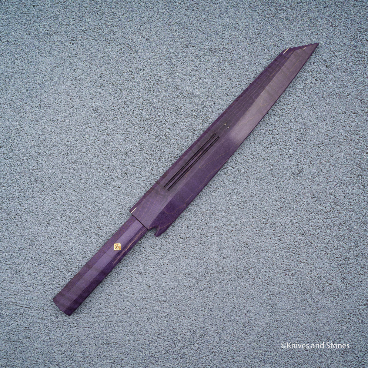 K&S Magnetic Kiritsuke Yanagiba Saya  & Handle Set Stabilized Curly Maple / Ebony / Pau Rosa