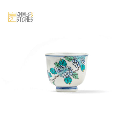 Tea Cup "Five Floral" Set of 5 Kutani Ware