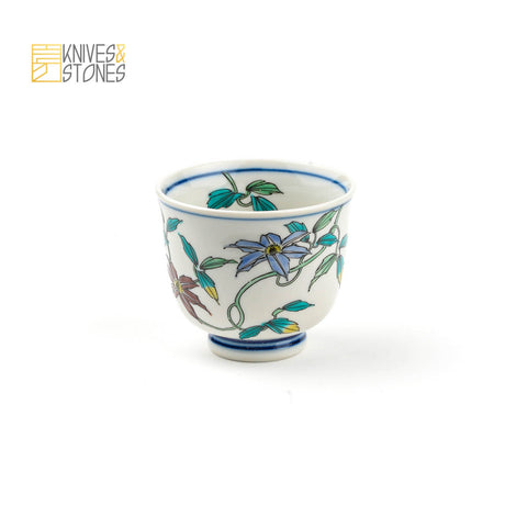 Tea Cup "Five Floral" Set of 5 Kutani Ware